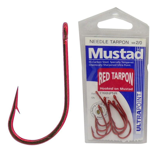 3 Packets Mustad 7766NPNR Red Tarpon Hooks - Bream, Tailor, Ludrick,  Flathead
