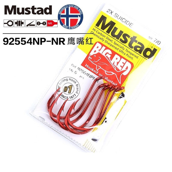 MUSTAD 92554NPNR SIZE 6 BIG RED HOOK PRE PACK – Anglers Fishing World