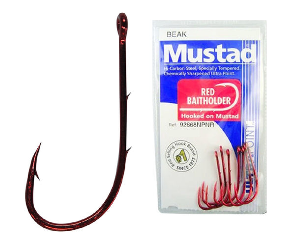 Mustad Red Bait Holder Hooks