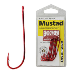 MUSTAD 90234NPNR SIZE 12 BLOODWORM HOOK PRE PACK