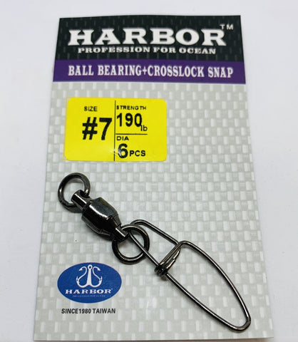 HARBOR BALL BEARING CROSSLOCK SNAP 3 80lb 10pcs